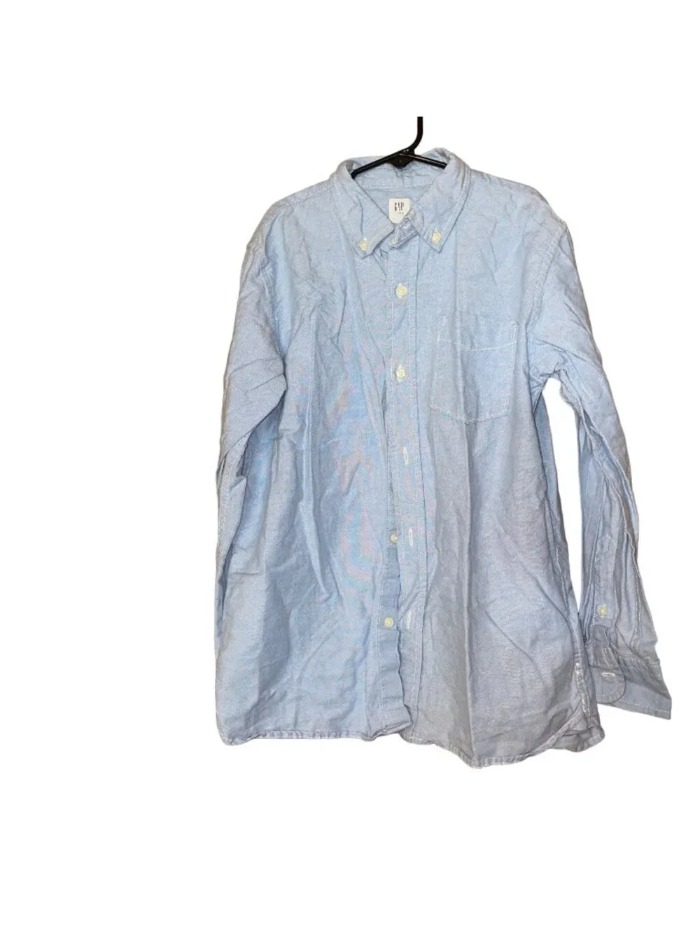 Gap Kids Light Blue Button-Up Shirt XL (12) 100% Cotton Long Sleeve Classic Fit
